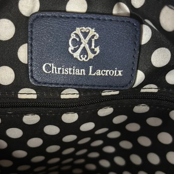 Christian Lacroix Navy and Cream Striped Tote - Picture 2 of 7